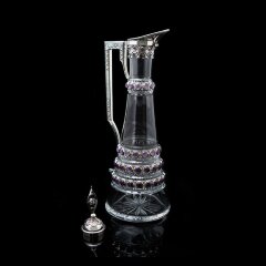 Серебряный кувшин «Восточный» из богемского хрусталя