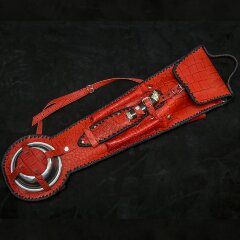 Походный набор для пикника «Стрелецкий» в красном кожаном футляре