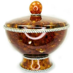 Красивая сахарница из янтаря «Венеция»