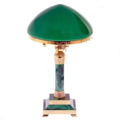 Зелёная настольная лампа из малахита «LIGHT» для рабочего стола