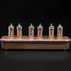 Ламповые часы «Яшма» из природного камня и ценной древесины