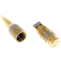 Флешка подарочная (USB 2.0 32 Gb) «Пуля» — калибр настоящего мужчины к 23 февраля