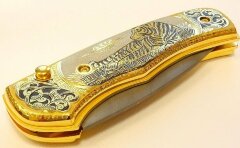Нож складной дамасский "Тигр"