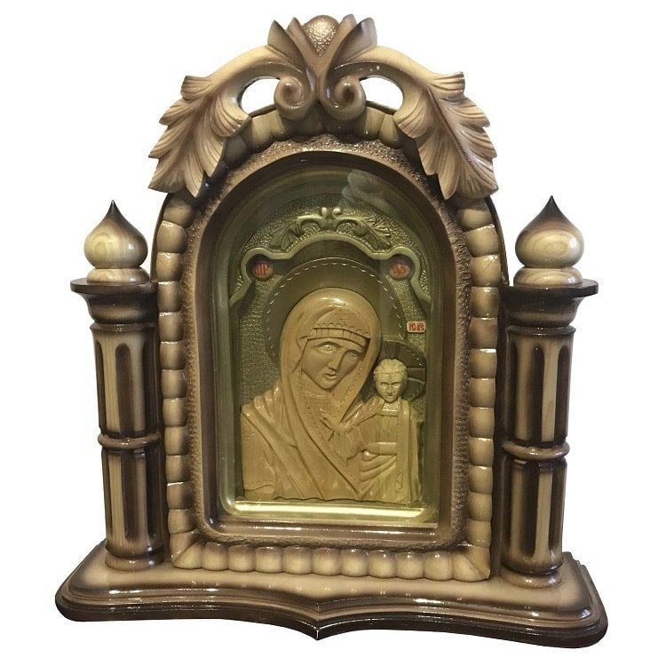 Резная икона «Божья матерь» 