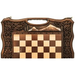 Шахматы нарды шашки «Арарат» резные из массива дерева