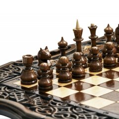Шахматы нарды шашки «Арарат» резные из массива дерева