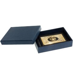 Кожаная визитница «Держава» с позолоченной гравюрой