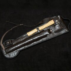 Походный набор для пикника «Стрелецкий» в коричневом кожаном футляре