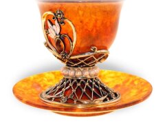 Кофейная чашка из янтаря «Екатерина» 