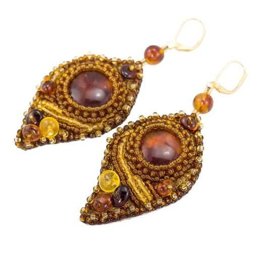 Серьги из янтаря «Крылья»