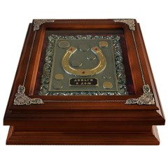 Большая ключница подкова с монетами «Деньги в дом» — талисман удачи для интерьера дома