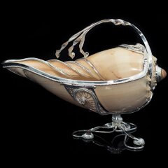 Серебряный соусник «Божоле» из натуральной морской раковины