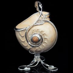 Серебряный соусник «Божоле» из натуральной морской раковины
