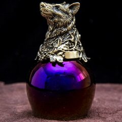 Подарочная стопка перевёртыш «Волк» цвета фуксия