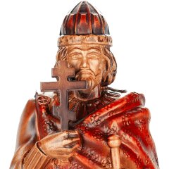 Интерьерные резные часы «Князь Владимир» из массива дерева