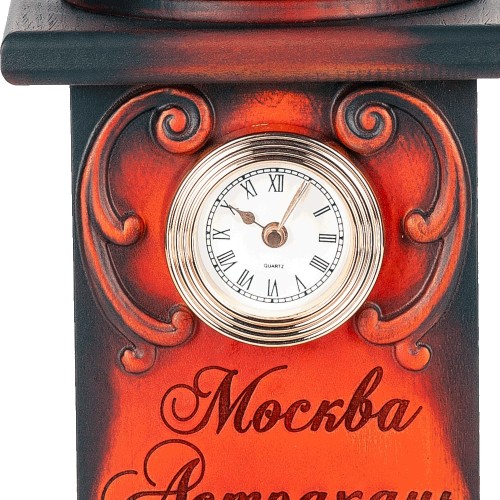 Интерьерные резные часы «Князь Владимир» из массива дерева