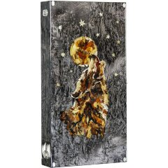 Малые нарды «Волк» из карельской берёзы и янтаря