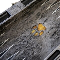 Малые нарды «Волк» из карельской берёзы и янтаря