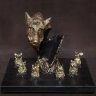 Подставка под бутылку «Кабан» со стопками перевёртышами