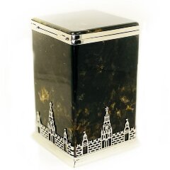 Коробочка для чая или кофе из янтаря «Кремлевская стена» в подарок бабушке