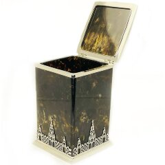 Коробочка для чая или кофе из янтаря «Кремлевская стена» в подарок бабушке