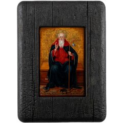 Рукописная икона «Святой Антонио Аббат» с художественной росписью