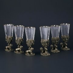 Подарочный набор лафитников «Львы» (6 стопок)