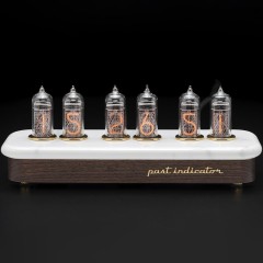 Ламповые часы «Каррарский мрамор» из дерева венге (индикаторные лампы)