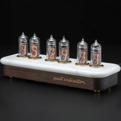 Ламповые часы «Каррарский мрамор» из дерева венге (индикаторные лампы)