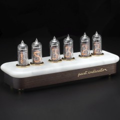 Ламповые часы «Каррарский мрамор» из дерева венге (индикаторные лампы)