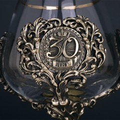 Бокал для коньяка «30 лет» (прозрачное стекло) в подарок на юбилей