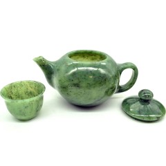 Набор для чая «Нефрит» в комплекте чайник с чашками из натурального камня