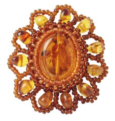 Кольцо из янтаря «Девица»