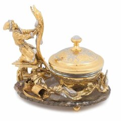 Позолоченная икорница «Емеля» (агат)