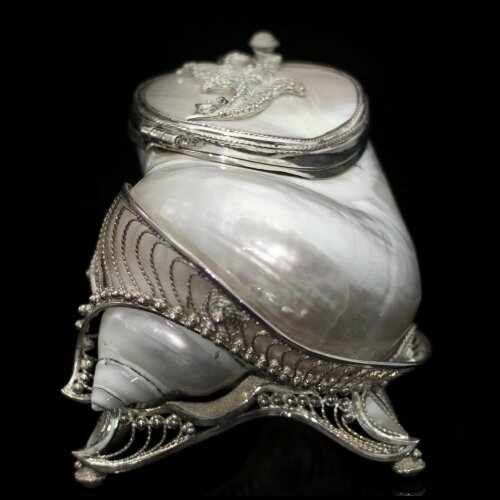 Серебряная шкатулка «Божоле» с морской раковиной