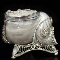 Серебряная шкатулка «Божоле» с морской раковиной