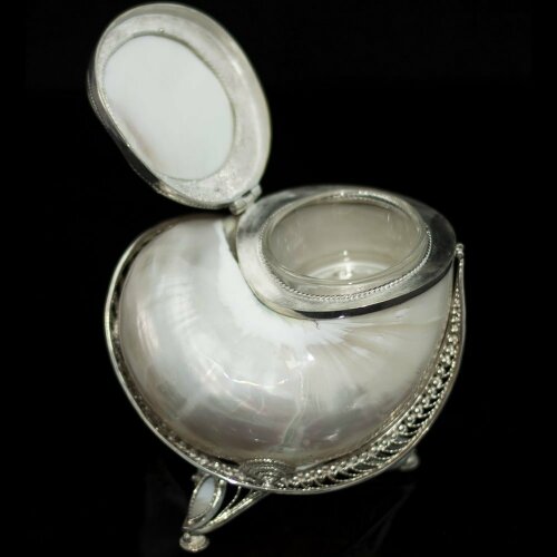 Серебряная шкатулка «Божоле» с морской раковиной