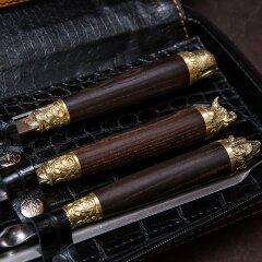 Походный набор для пикника «Тигр» в кожаном футляре