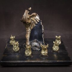 Подставка для бутылки «Слон» с рюмками перевёртышами