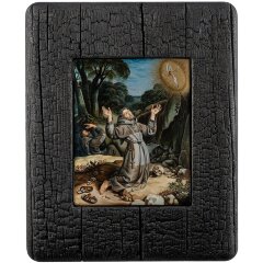 Рукописная икона «Святой Франческо Ассизский» с художественной росписью