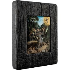 Рукописная икона «Святой Франческо Ассизский» с художественной росписью