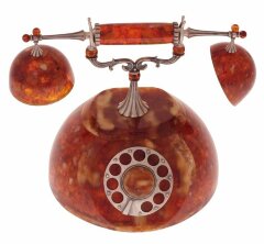 Шкатулка из янтаря «Старинный телефон»