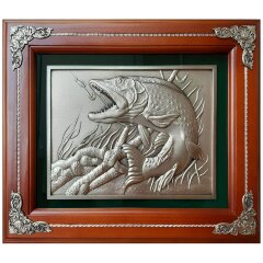 Настенная плакетка «Щука» из меди