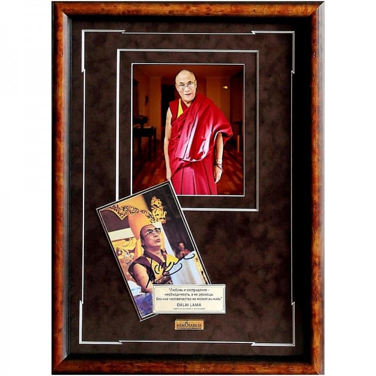 Подлинный автограф «Далай Лама» на фото