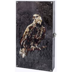 Малые нарды «Орёл» из карельской берёзы и янтаря