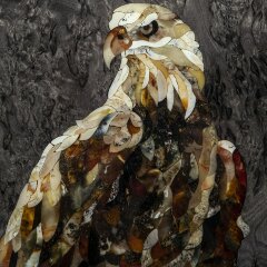 Малые нарды «Орёл» из карельской берёзы и янтаря