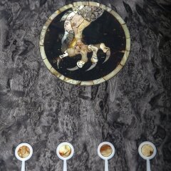 Малые нарды «Орёл» из карельской берёзы и янтаря