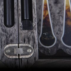 Малые нарды «Орёл» из карельской берёзы и янтаря