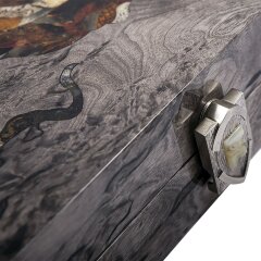 Малые нарды «Орёл» из карельской берёзы и янтаря