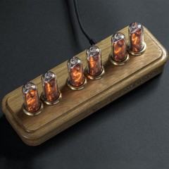 Ламповые часы газоразрядные «Восток-3» из ценных пород дерева (дуб)